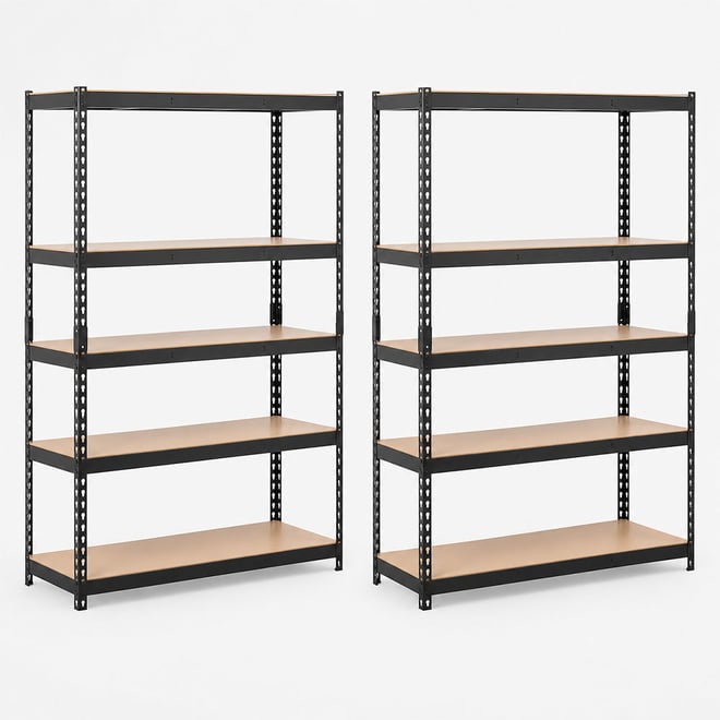 Boltless Black 5 Shelf Unit 1830 x 900 x 400mm Kit Bundle of 2