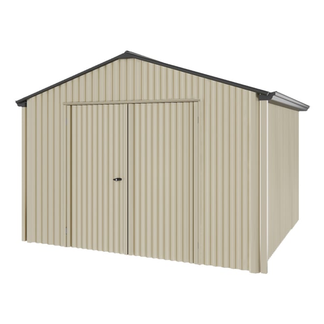 Handi-Heritage Shed H3 3.30X3.30 Roof:Gun Metal Grey Wall:Merino Gable End Double Door