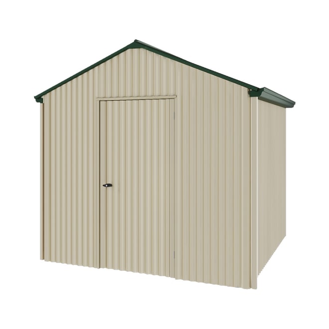 Handi-Heritage Shed H1 2.54X2.52 Roof:Caulfield Green Wall:Merino Gable End Single Door