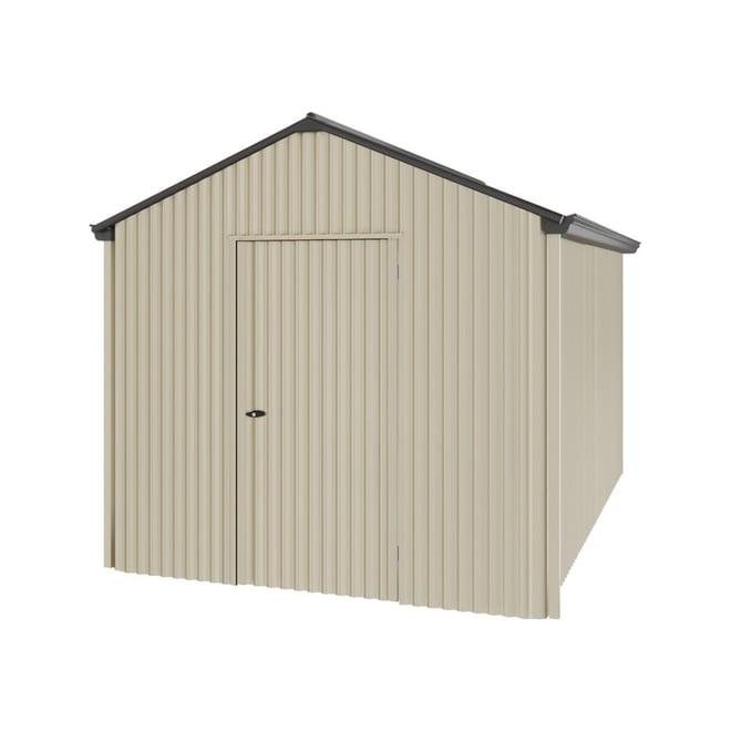 Handi-Heritage Shed H4 3.96X2.52 Roof:Gun Metal Grey Wall:Merino Gable End Single Door
