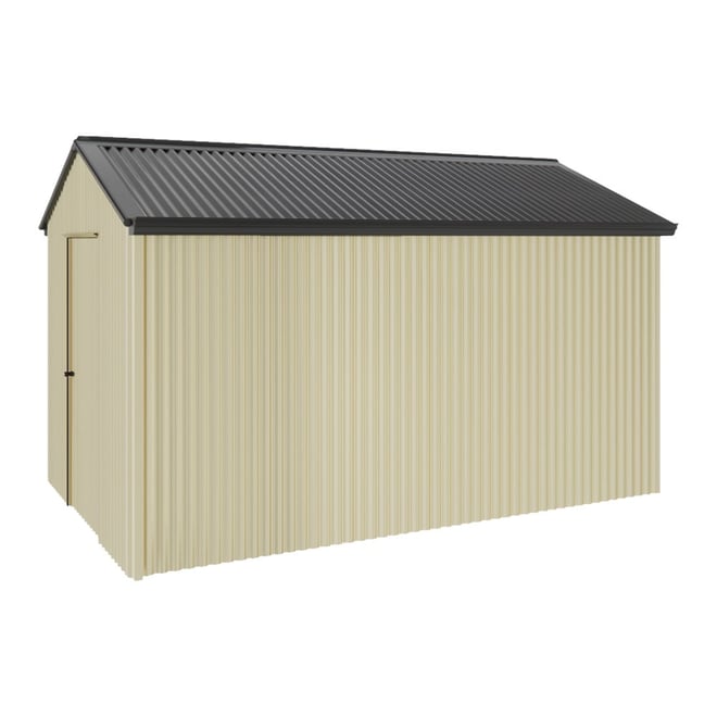 Handi-Heritage Shed H4 3.96X2.52 Roof:Gun Metal Grey Wall:Primrose Gable End Single Door