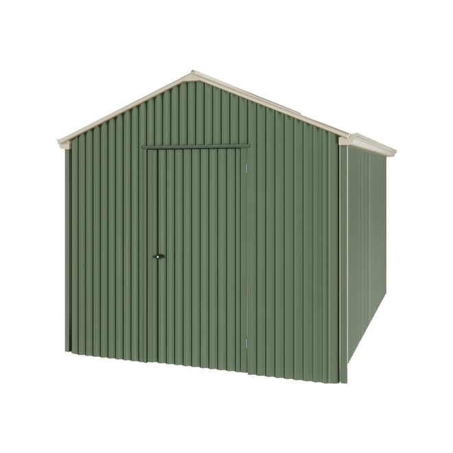 Handi-Heritage Shed H4 3.96X2.52 Roof:Merino Wall:Rivergum Gable End Single Door