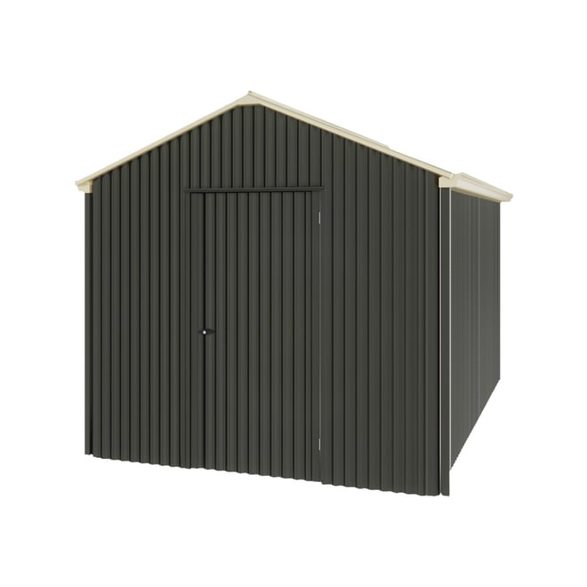 Handi-Heritage Shed H4 3.96X2.52 Roof:Primrose Wall:Slate Grey Gable End Single Door