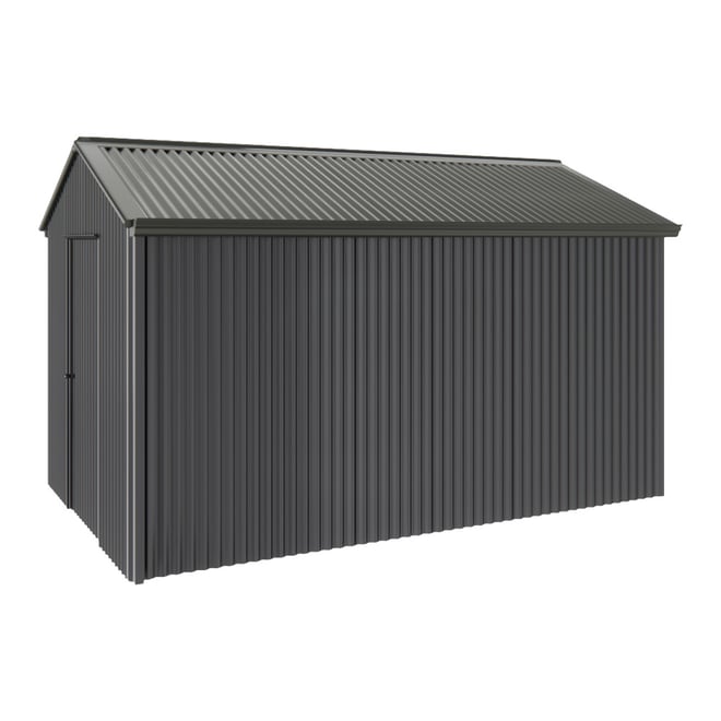 Handi-Heritage Shed H4 3.96X2.52 Roof:Slate Grey Wall:Gun Metal Grey Gable End Single Door