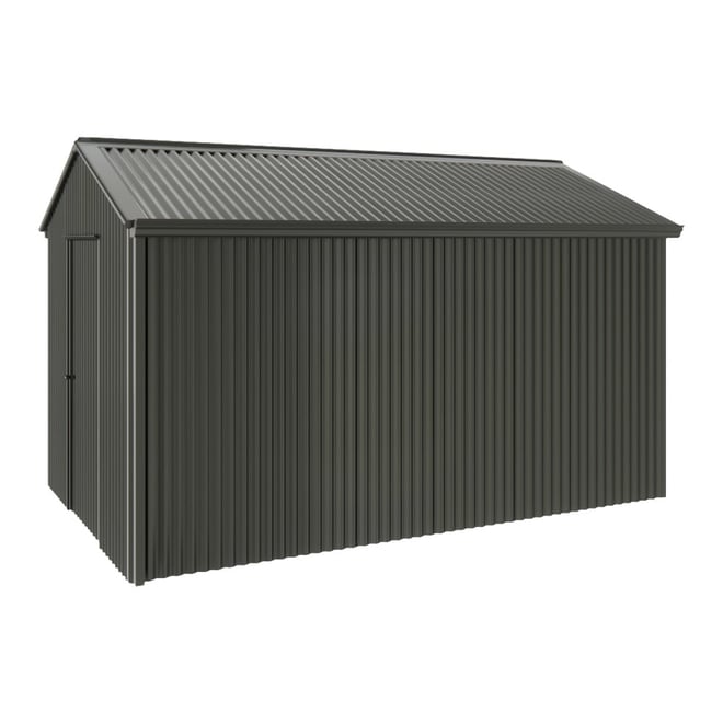 Handi-Heritage Shed H4 3.96X2.52 Roof:Slate Grey Wall:Slate Grey Gable End Single Door