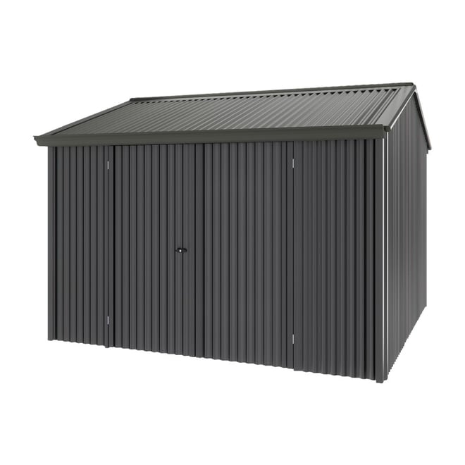 Handi-Heritage Shed H3 3.30X3.30 Roof:Slate Grey Wall:Gun Metal Grey Front/Rear Double Door