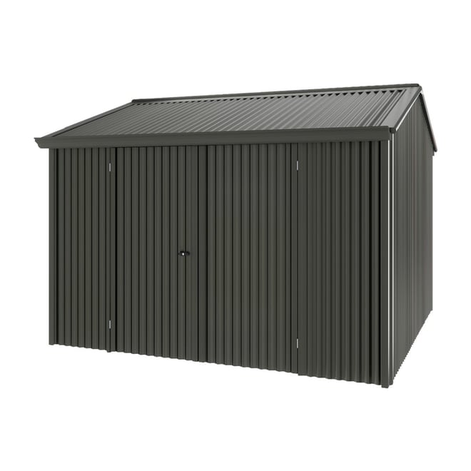 Handi-Heritage Shed H3 3.30X3.30 Roof:Slate Grey Wall:Slate Grey Front/Rear Double Door