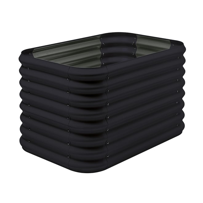 Corrugated Garden Bed Double Height Ebony