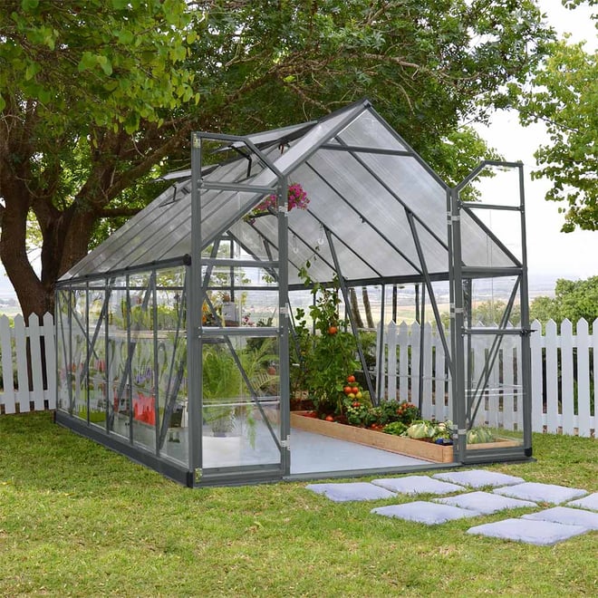 Maze 8 x 12 Balance Greenhouse - Grey Frame