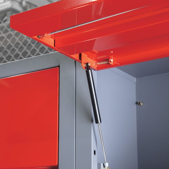 Stratco Red Workshop Kit with Bonus 2 Door Tall Cabinet