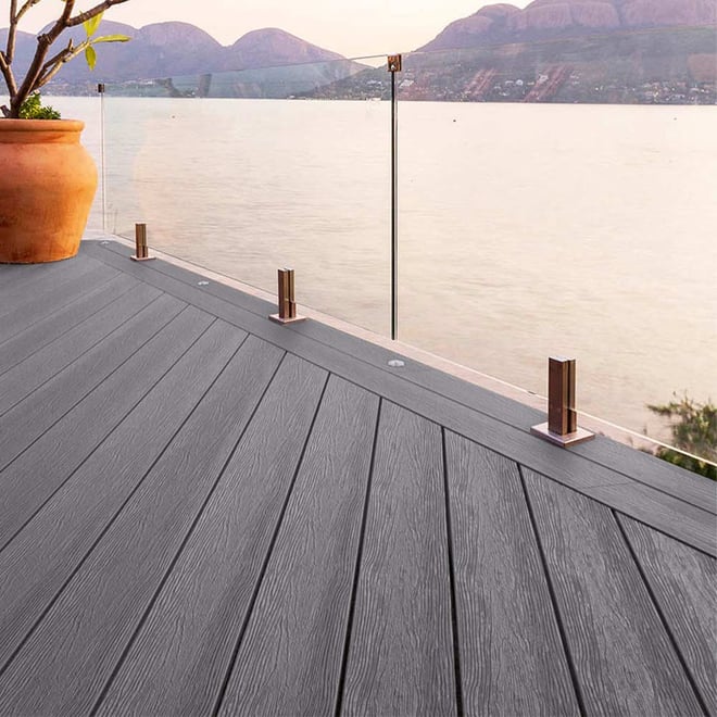 Eva-Last Infinity Composite Decking Board Grooved Concrete Grey 5450mm