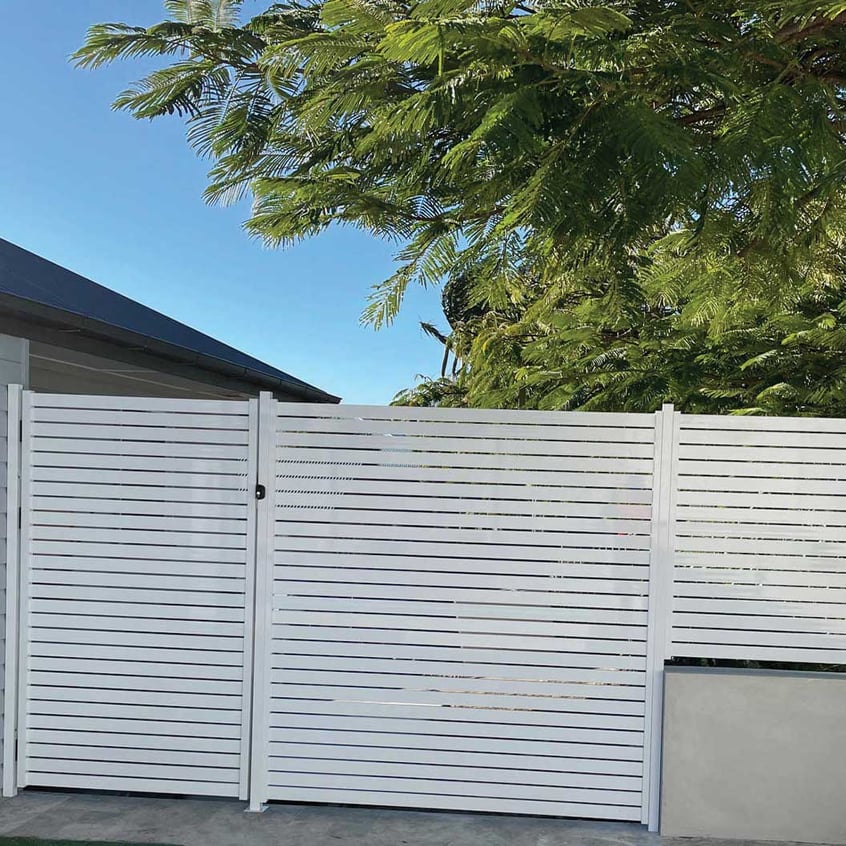 White Quickscreen Slat Fencing