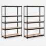Boltless Black 5 Shelf Unit 1830 x 900 x 400mm Kit Bundle of 2