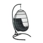 Black Wicker Oval Egg Chair