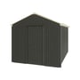 Handi-Heritage Shed H4 3.96X2.52 Roof:Primrose Wall:Slate Grey Gable End Single Door