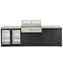 CROSSRAY 4 Burner Gas Outdoor Kitchen With Double Cabinets And Double Door Fridge