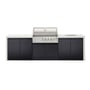 CROSSRAY Premium 4 Burner Gas Outdoor Kitchen With Double Cabinets And Sink In White