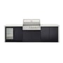 CROSSRAY Premium 4 Burner Gas Outdoor Kitchen With Double Cabinets And Single Door Fridge In White