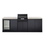 CROSSRAY eXtreme Electric Grey Outdoor Kitchen With Double Cabinets And Single Door Fridge