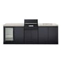 CROSSRAY eXtreme Electric Grey Outdoor Kitchen With Double Cabinets, Sink And Single Door Fridge