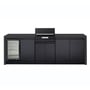 CROSSRAY eXtreme Electric Black Outdoor Kitchen With Double Cabinets And Single Door Fridge