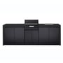 CROSSRAY eXtreme Electric Black Outdoor Kitchen With Double Cabinets And Sink