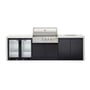 CROSSRAY Premium 4 Burner Gas Outdoor Kitchen With Double Cabinets, Sink And Double Fridge In White