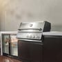 CROSSRAY Premium Xplor 4 Burner Gas Outdoor Kitchen With Double Door Fridge And Sink In White