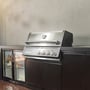 CROSSRAY Premium Xplor 4 Burner Gas Outdoor Kitchen With Double Cabinets And Sink In Black