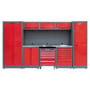 Stratco Red Workshop Kit with Bonus 2 Door Tall Cabinet