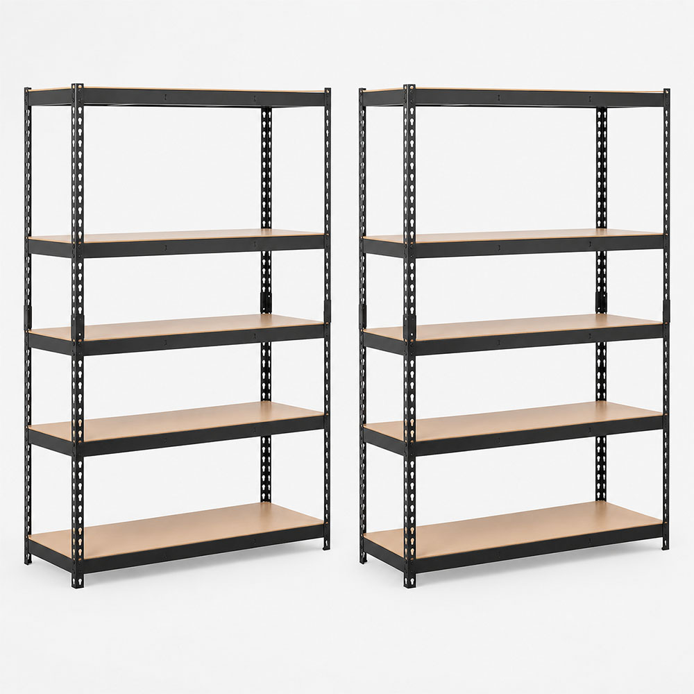 Boltless Black 5 Shelf Unit 1830 x 900 x 400mm Kit Bundle of 2