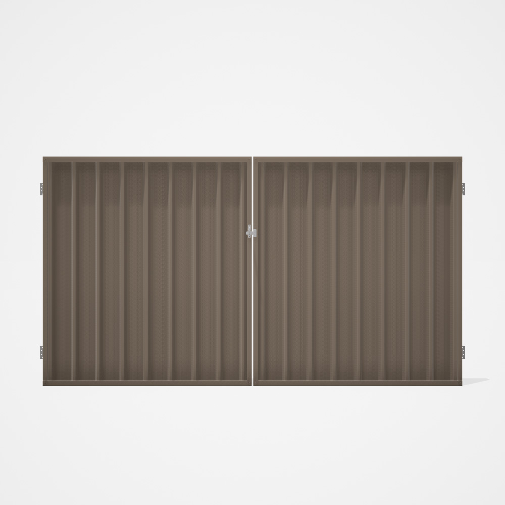 Good Neighbour® Superdek® Double Gate Standard .32 BMT 1.8m High Sheet: Beige, Frame: Beige
