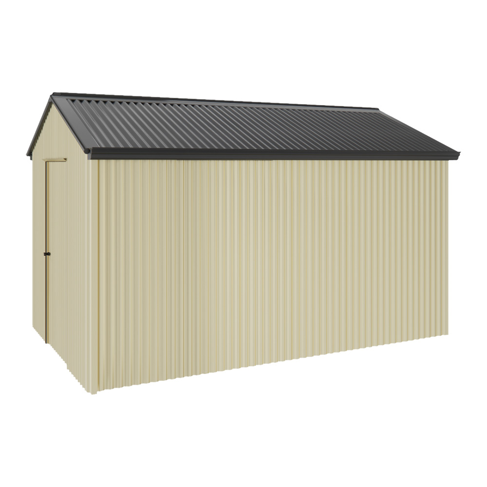 Handi-Heritage Shed H4 3.96X2.52 Roof:Gun Metal Grey Wall:Primrose Gable End Single Door