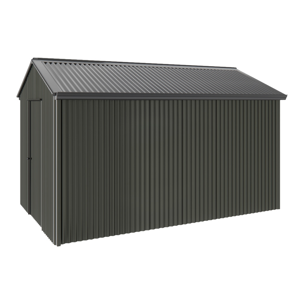 Handi-Heritage Shed H4 3.96X2.52 Roof:Gun Metal Grey Wall:Slate Grey Gable End Single Door