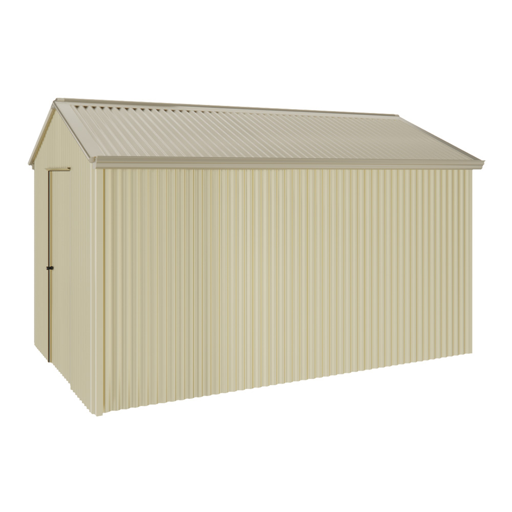 Handi-Heritage Shed H4 3.96X2.52 Roof:Merino Wall:Primrose Gable End Single Door