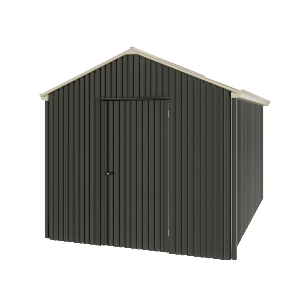 Handi-Heritage Shed H4 3.96X2.52 Roof:Merino Wall:Slate Grey Gable End Single Door