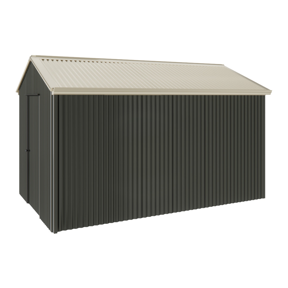 Handi-Heritage Shed H4 3.96X2.52 Roof:Merino Wall:Slate Grey Gable End Single Door