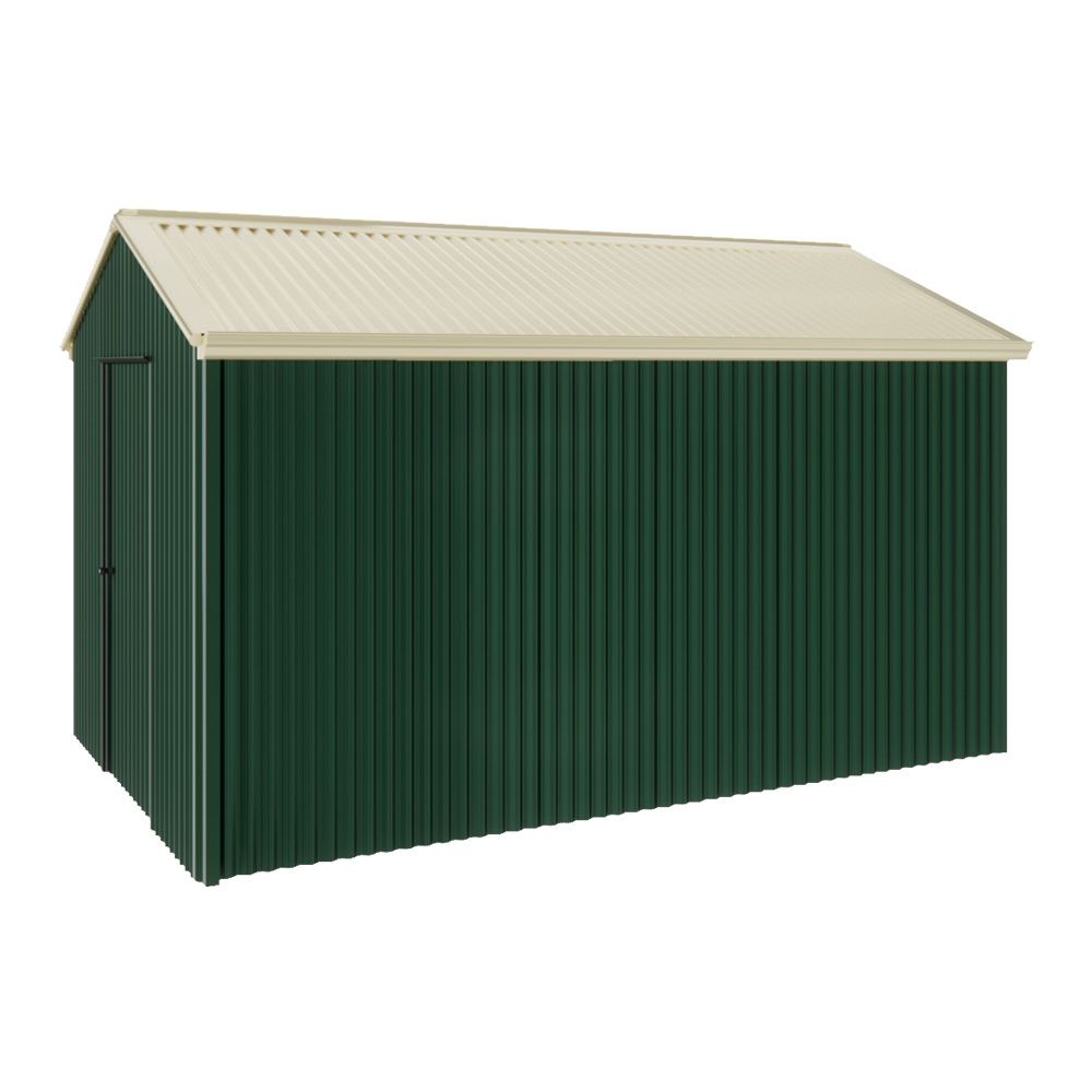 Handi-Heritage Shed H4 3.96X2.52 Roof:Primrose Wall:Caulfield Green Gable End Single Door