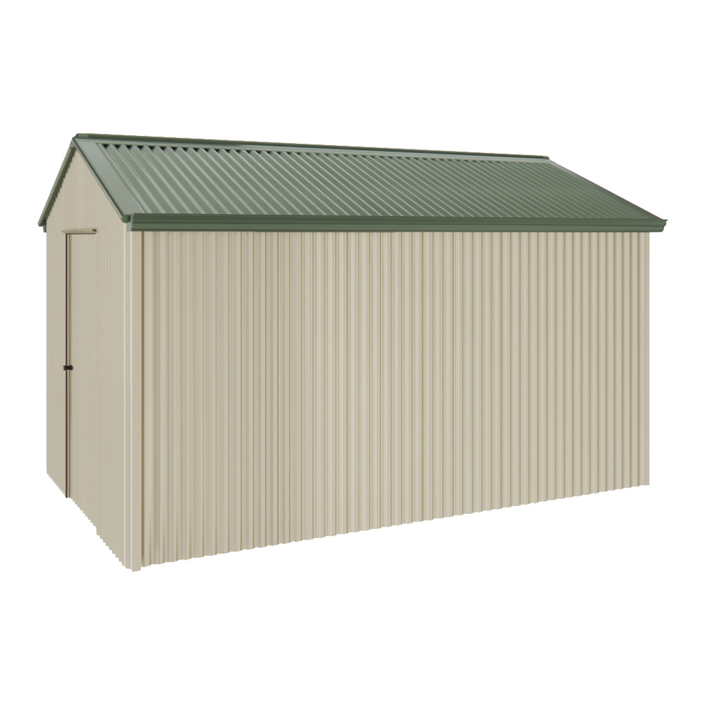 Handi-Heritage Shed H4 3.96X2.52 Roof:Rivergum Wall:Merino Gable End Single Door