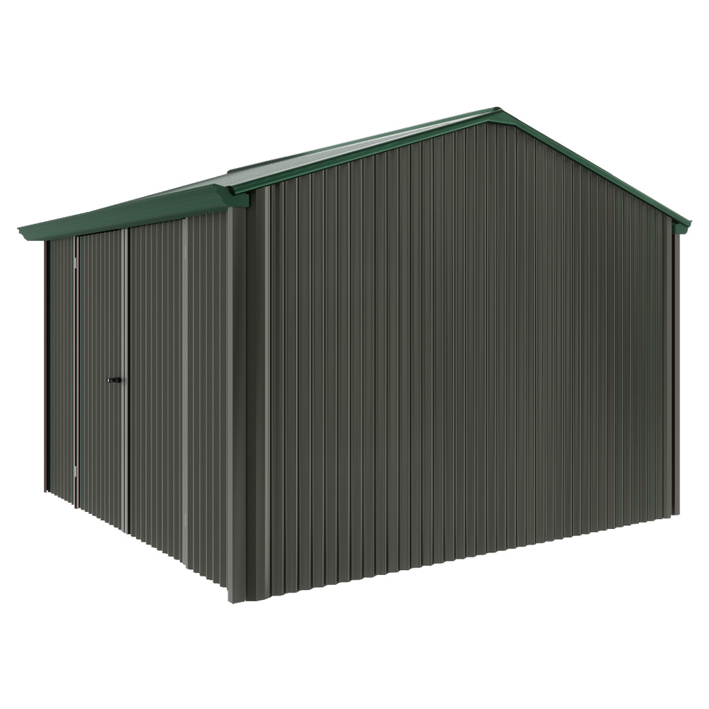 Handi-Heritage Shed H3 3.30X3.30 Roof:Caulfield Green Wall:Slate Grey Front/Rear Double Door