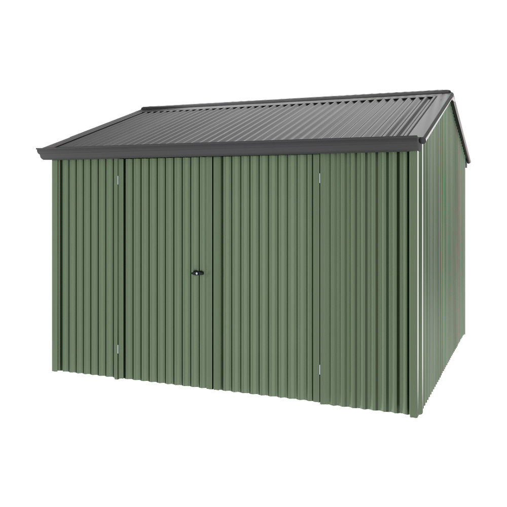 Handi-Heritage Shed H3 3.30X3.30 Roof:Gun Metal Grey Wall:Rivergum Front/Rear Double Door