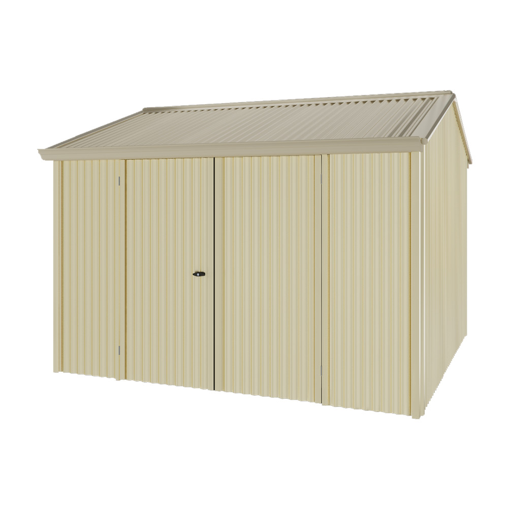 Handi-Heritage Shed H3 3.30X3.30 Roof:Merino Wall:Primrose Front/Rear Double Door