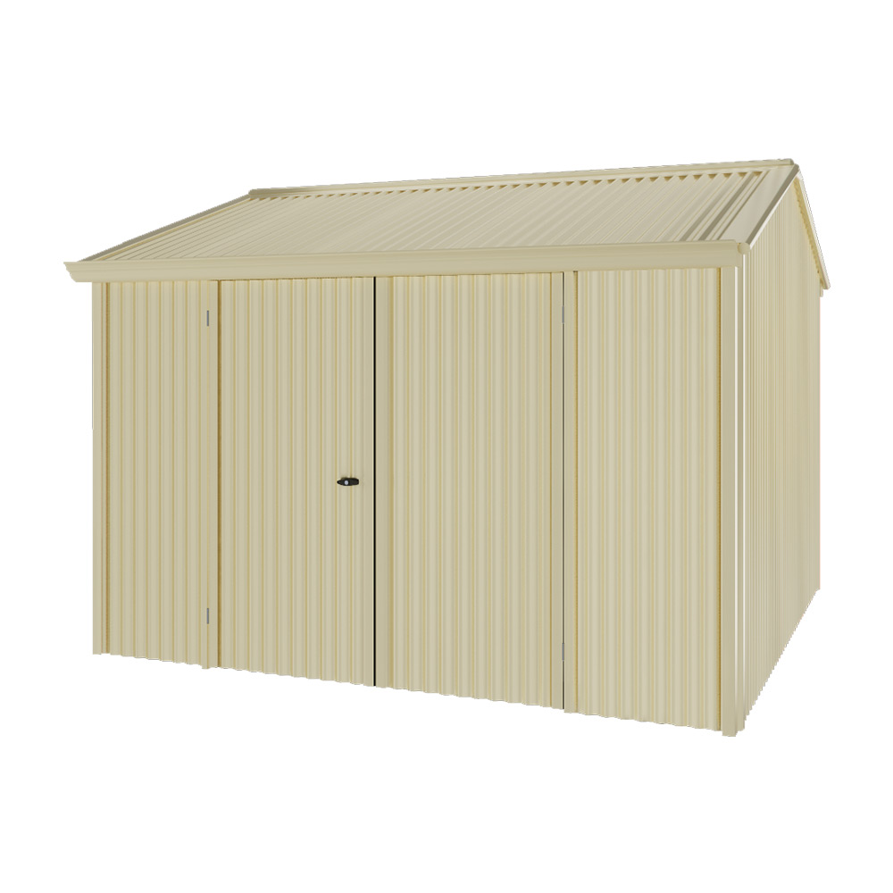 Handi-Heritage Shed H3 3.30X3.30 Roof:Primrose Wall:Primrose Front/Rear Double Door