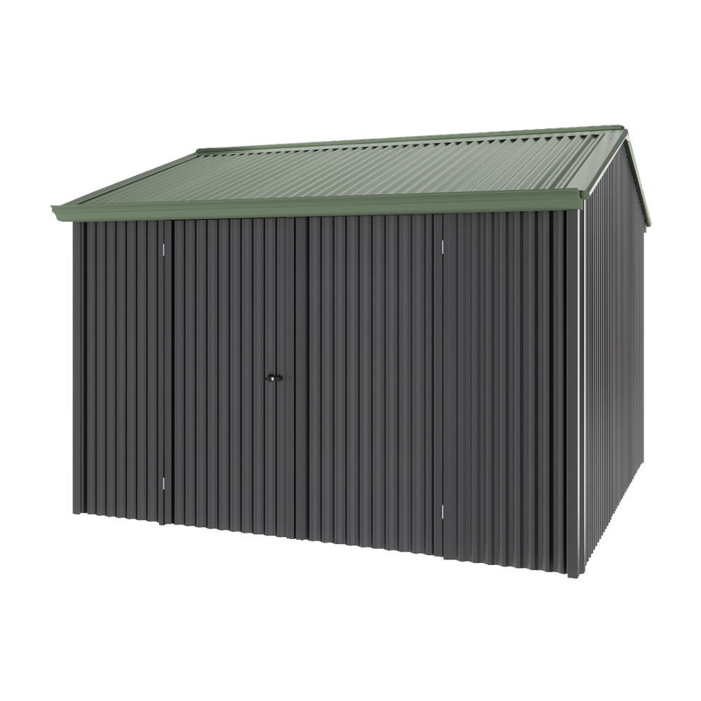 Handi-Heritage Shed H3 3.30X3.30 Roof:Rivergum Wall:Gun Metal Grey Front/Rear Double Door