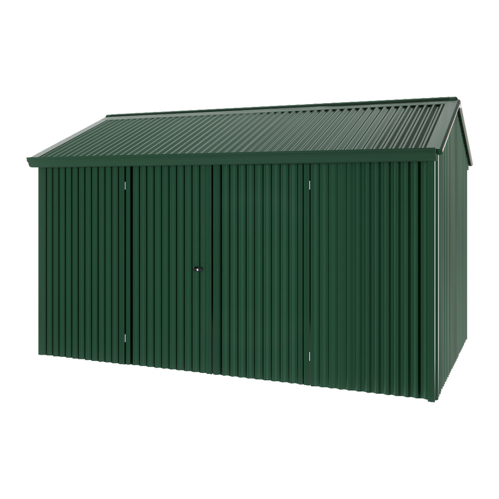 Handi-Heritage Shed H4 3.96X2.52 Roof:Caulfield Green Wall:Caulfield Green Front/Rear Double Door