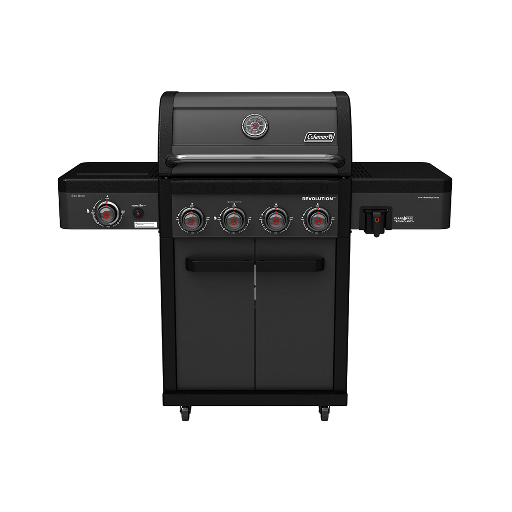 Coleman Revolution 4 Burner BBQ With Side Burner - Charcoal Glimmer