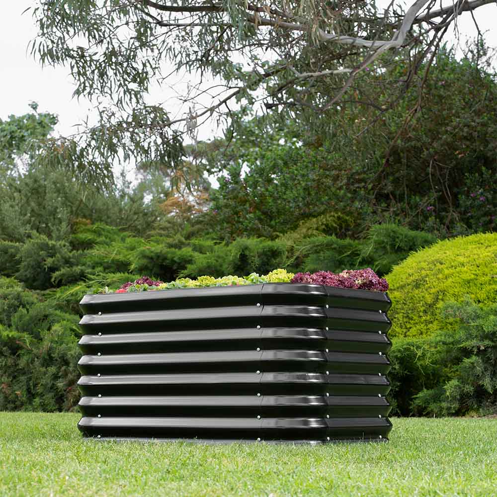 Corrugated Garden Bed Double Height Ebony