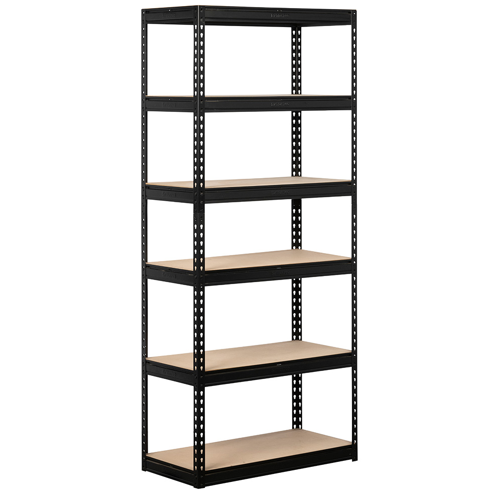 Black Rivet Lock 6 Shelf Unit 2100 x 900 x 450mm
