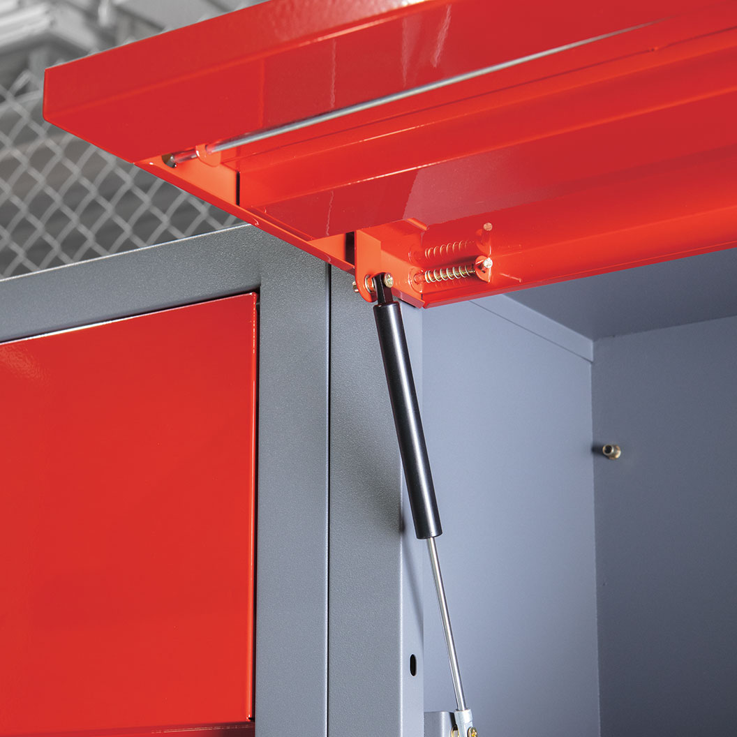 Stratco Red Workshop Kit with Bonus 2 Door Tall Cabinet