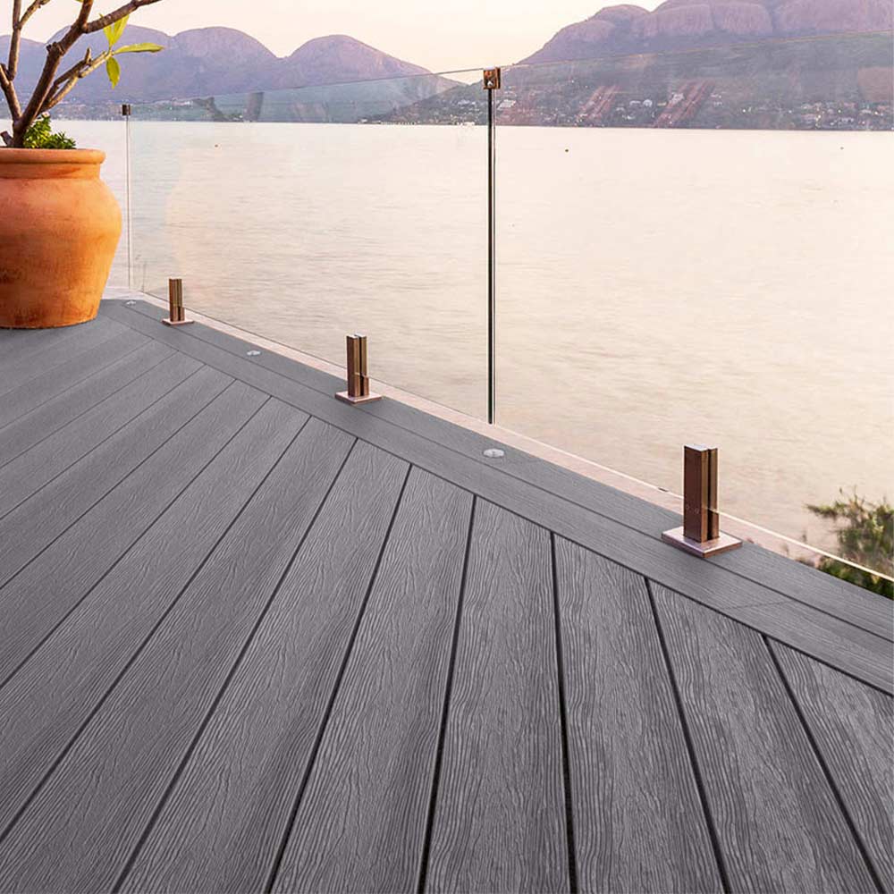 Eva-Last Infinity Composite Decking Board Grooved Concrete Grey 5450mm